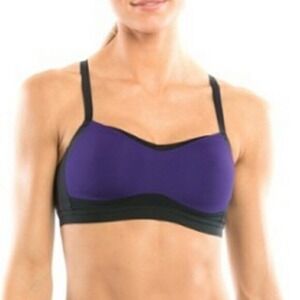 Brooks FineForm Convertible Run Running Bra Purple Black Sz L Large 36C 38C R